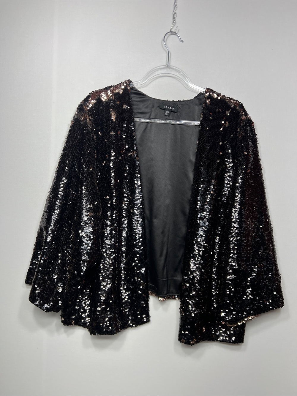 torrid Black Sequin Open-Front cardigan